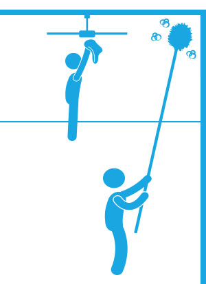 Icons nettoyage et dépoussiérage de bureaux professionnels